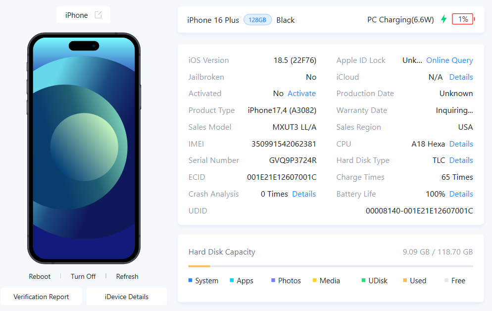 iPhone 16 Plus Full Replacement Parts Kit, Black - Photo 4